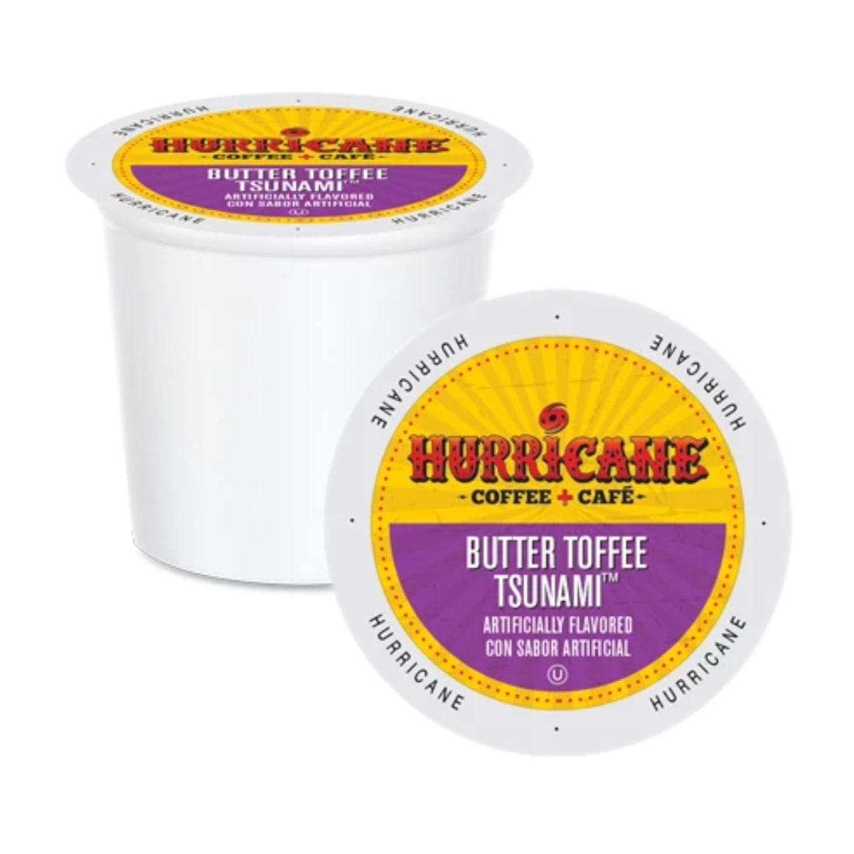 Hurricane Coffee Butter Toffee Tsunami Single-Serve Pods (Box of 24) K-Cups Hurricane Coffee