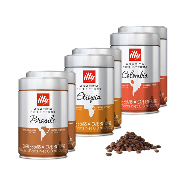 Illy Arabica Selection Whole Bean Coffee Variety Pack (Case of 6)