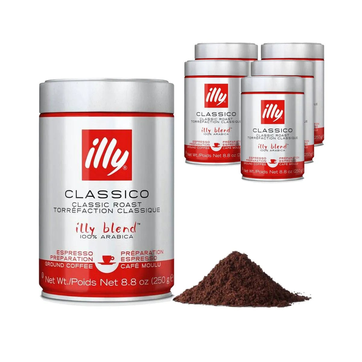Illy Classico Medium Ground Espresso (Case of 6) Ground Espresso Illy
