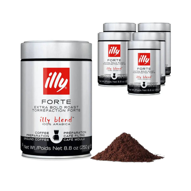 Illy Forte Extra Bold Filtro Coffee Grounds (Case of 6) Ground Coffee Illy