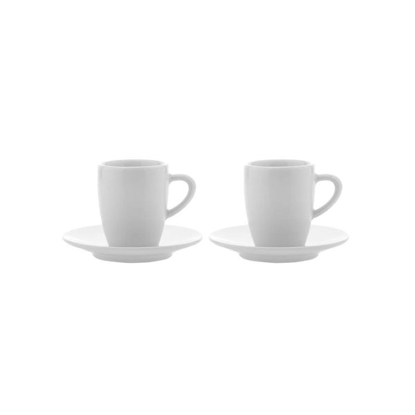 Jura White Espresso Cups 2 Cups and Saucers