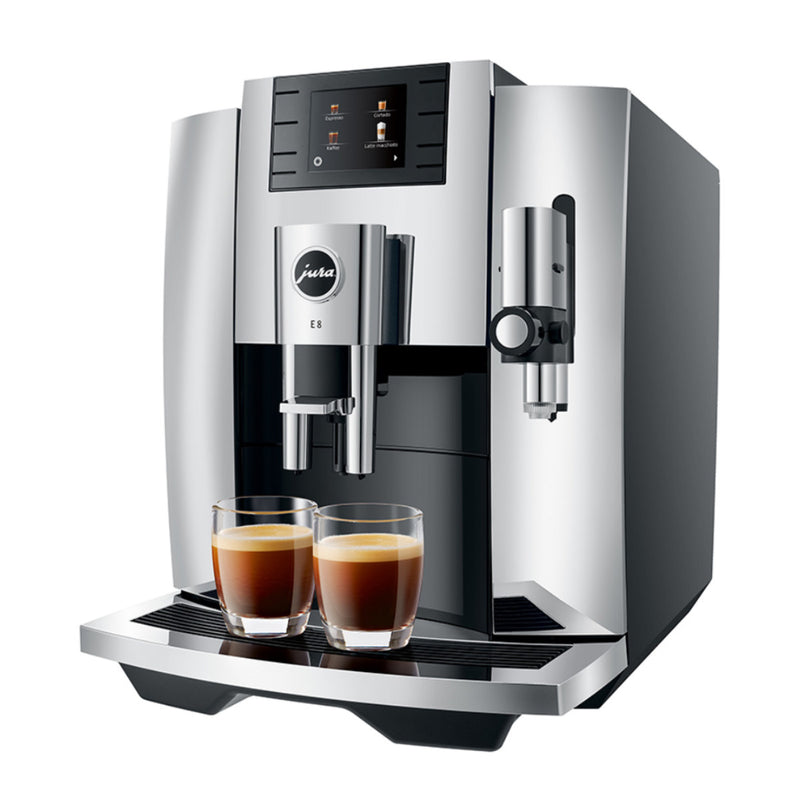 Jura E8 Chrome Automatic Coffee Machine - (Model 15371 | Latest Version)