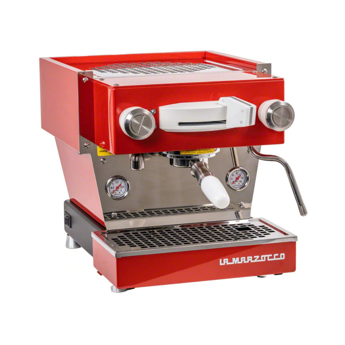 La Marzocco Linea Mini R Dual Boiler Semi-Automatic Espresso Machine (Red) Espresso Machine (Prosumer) La Marzocco White + Chrome