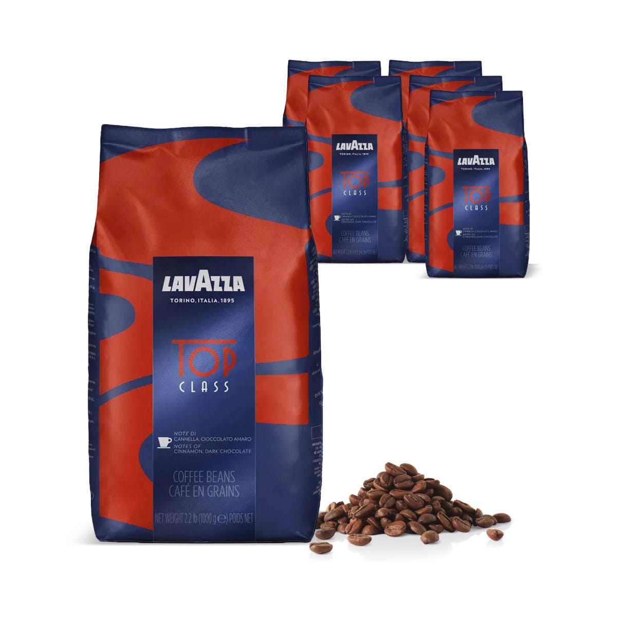 Lavazza Top Class コーヒー豆 1kg 2袋セット Lavazza - Espresso Top Class (6kg / 13.2lb of Whole Coffee Beans)