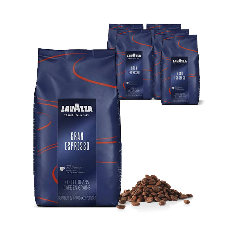 Lavazza Gran Espresso Espresso Coffee Beans Bulk Value Pack (6x 1kg / 2.2lb)