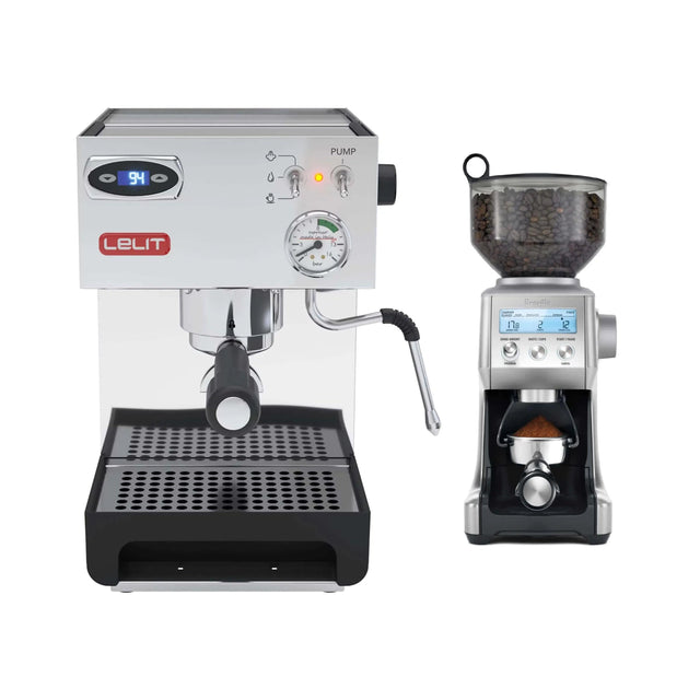 Lelit Anna 2 PL41TEM Espresso Machine with PID (Silver Stainless Steel) & Breville The Smart Grinder Pro Coffee Grinder Bundle Espresso Machine Lelit