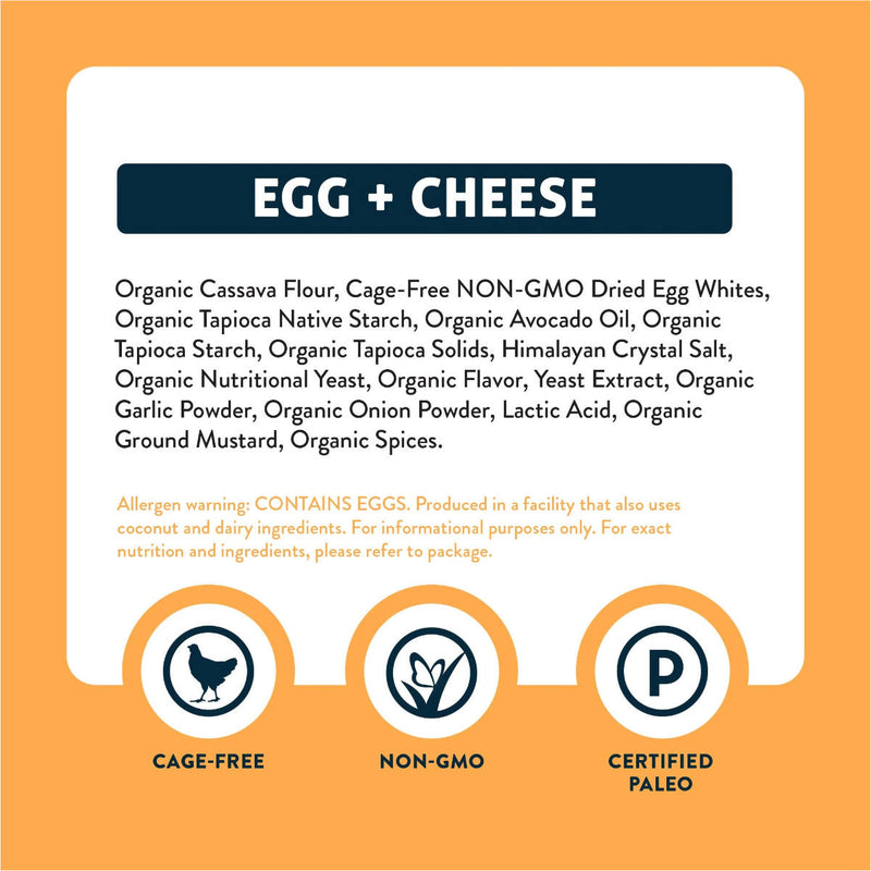 LesserEvil Egg + Cheese Grain-Free Egg White Curls 4oz (Case of 9 Bags)