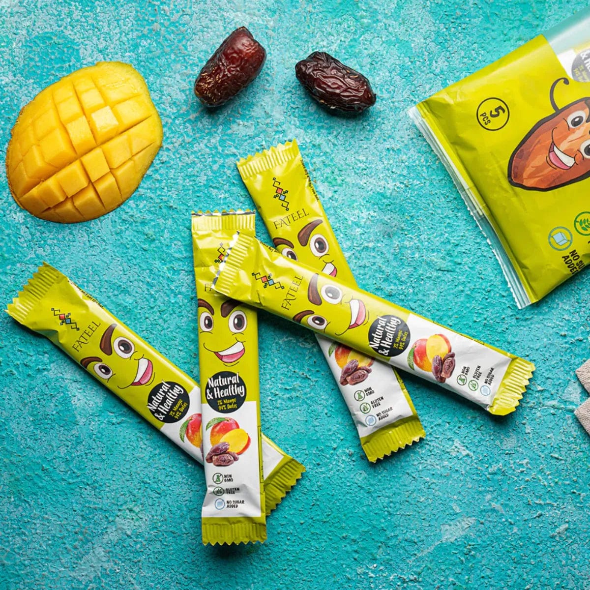 Fateel Healthy Fruit Bar Dates & Mango - 6 Bags Snacks & Treats Fateel