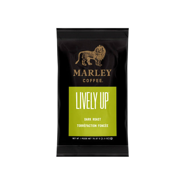 Marley Coffee Lively Up! Ground Coffee Packets (Box of 64 X 2.5oz)
