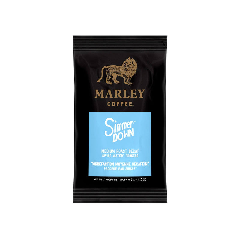 Marley Coffee Simmer Down Decaf Ground Coffee Packets (Box of 64 X 2.5oz)
