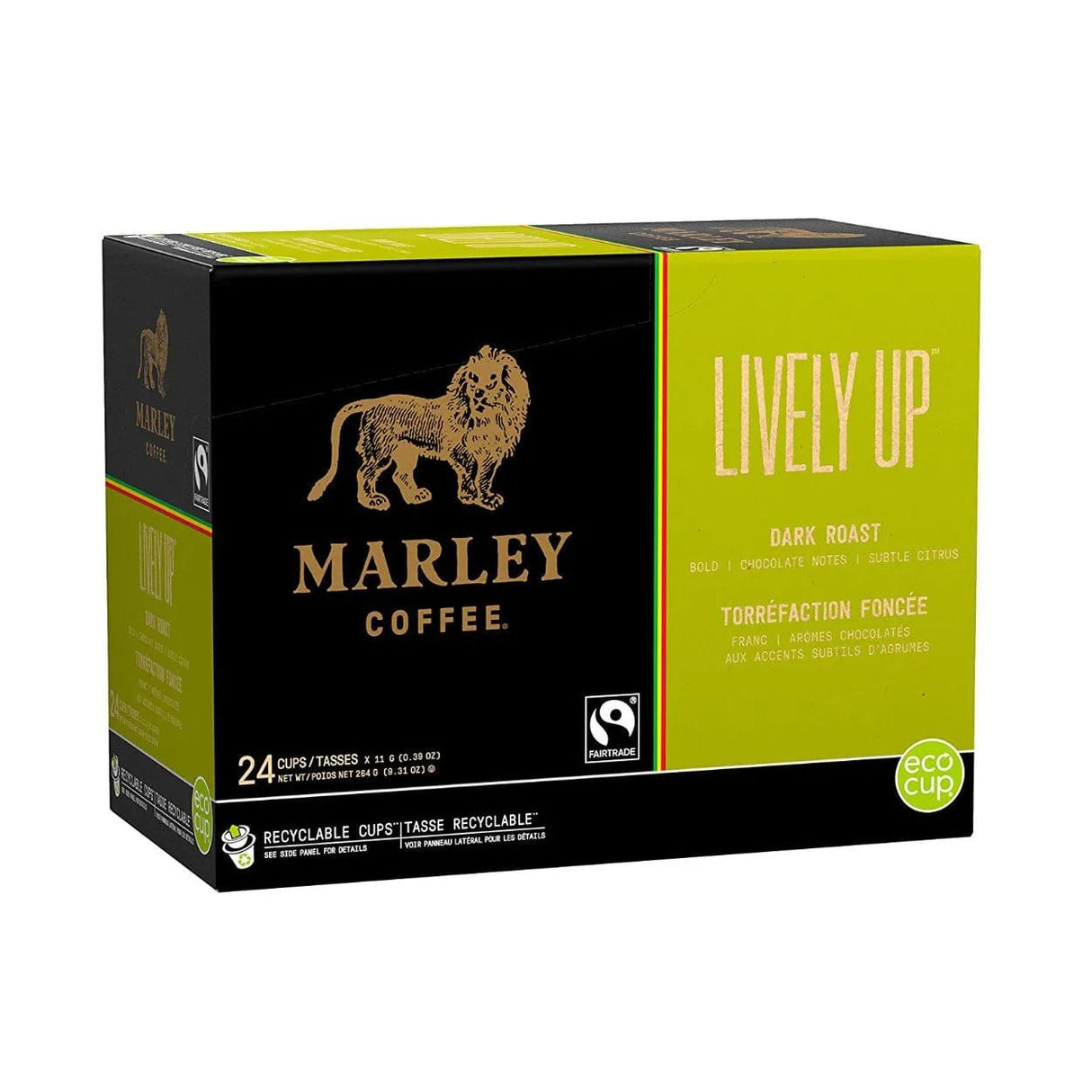 Marley Coffee Lively Up! Single Serve Coffee Pods (Box of 24) K-Cups Marley Coffee