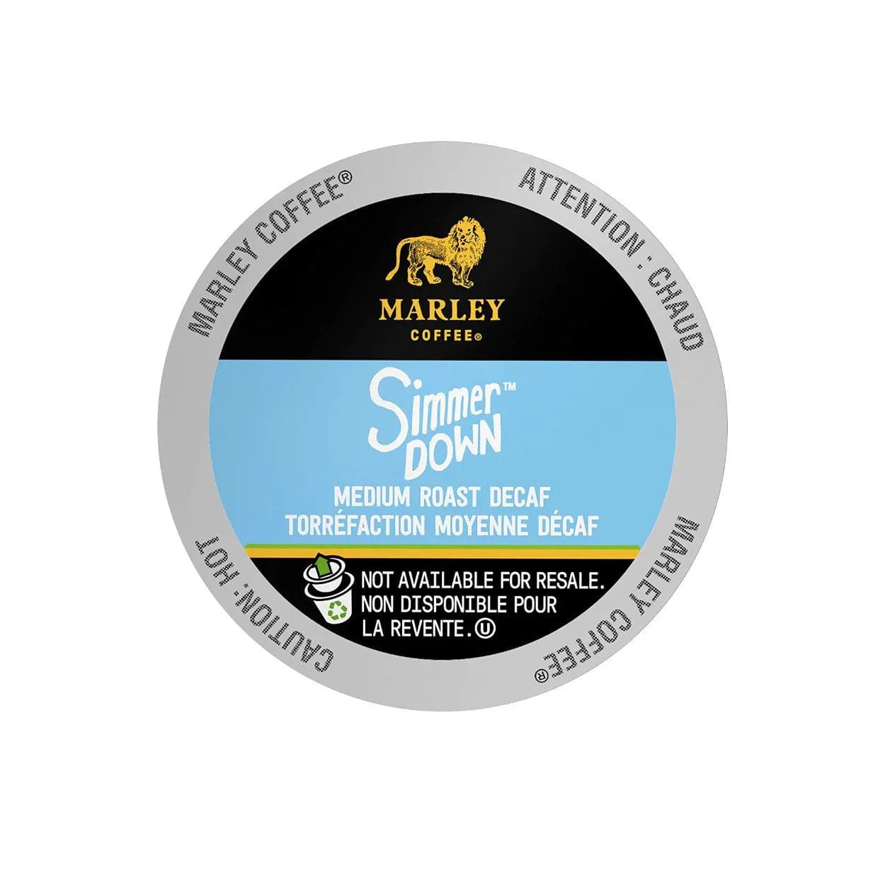 Marley Coffee Simmer Down Swiss Water Decaf Single Serve Coffee Pods (Box of 24) K-Cups Marley Coffee