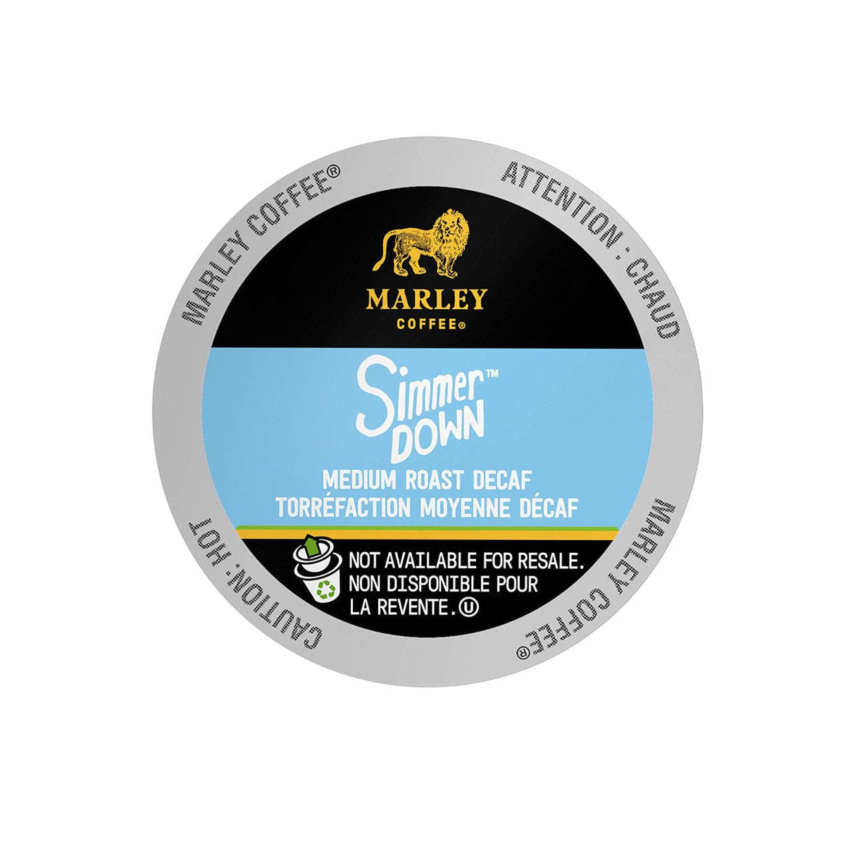 Marley Coffee Simmer Down Decaf Single Serve Coffee Pods (Case of 96) K-Cups Marley Coffee