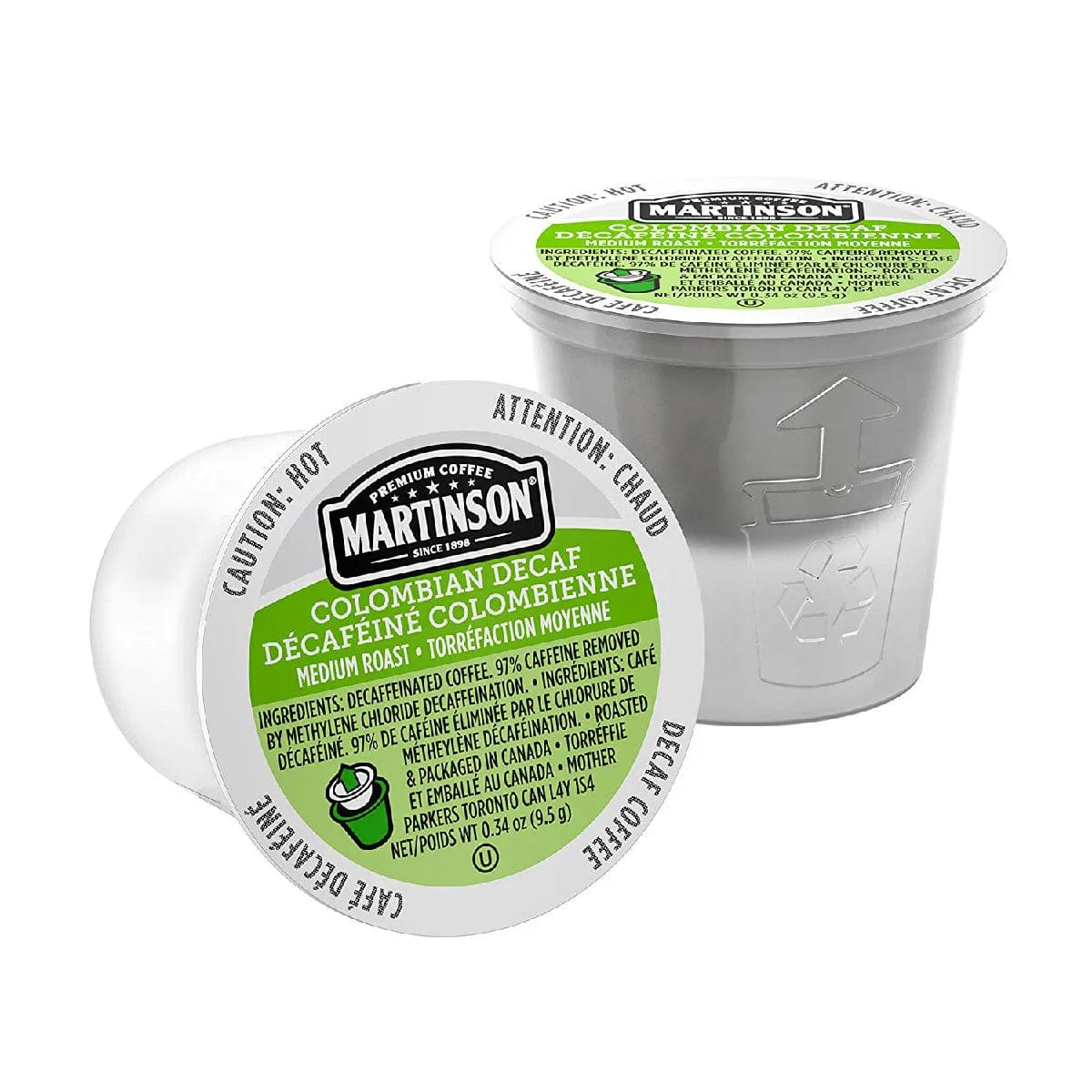 Martinson Coffee Decaf Colombian Single Serve Pods (Box of 24) K-Cups Martinson