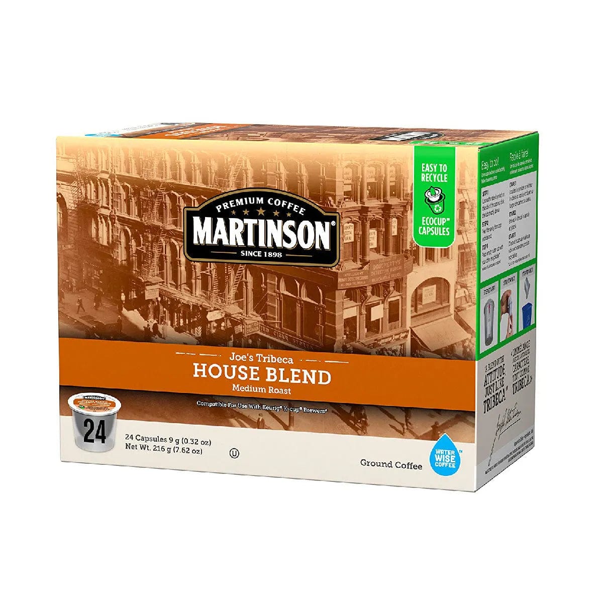 Martinson Coffee House Blend Single Serve Pods (Box of 24) K-Cups Martinson