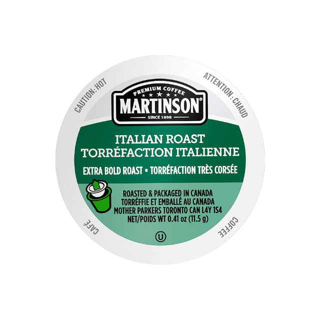 Martinson Coffee Italian Roast Single Serve Pods (Box of 24) K-Cups Martinson