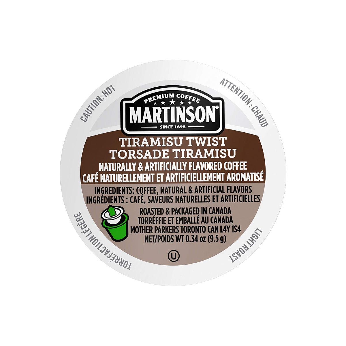 Martinson Coffee Tiramisu Twist Single Serve Pods (Box of 24) K-Cups Martinson