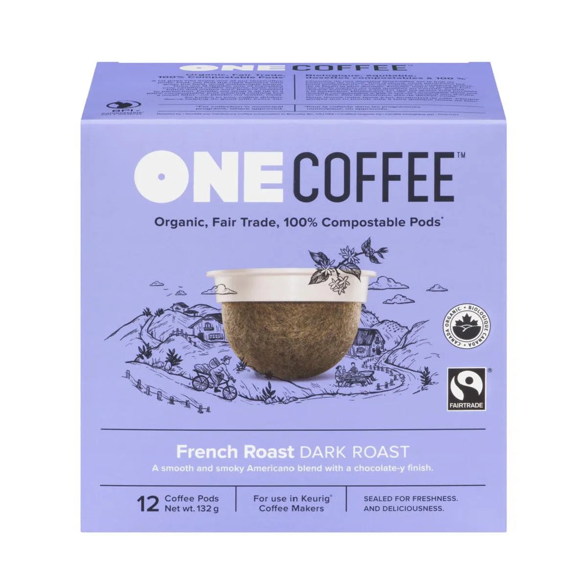 OneCoffee French Roast Single-Serve Pods (Box of 18) K-Cups OneCoffee