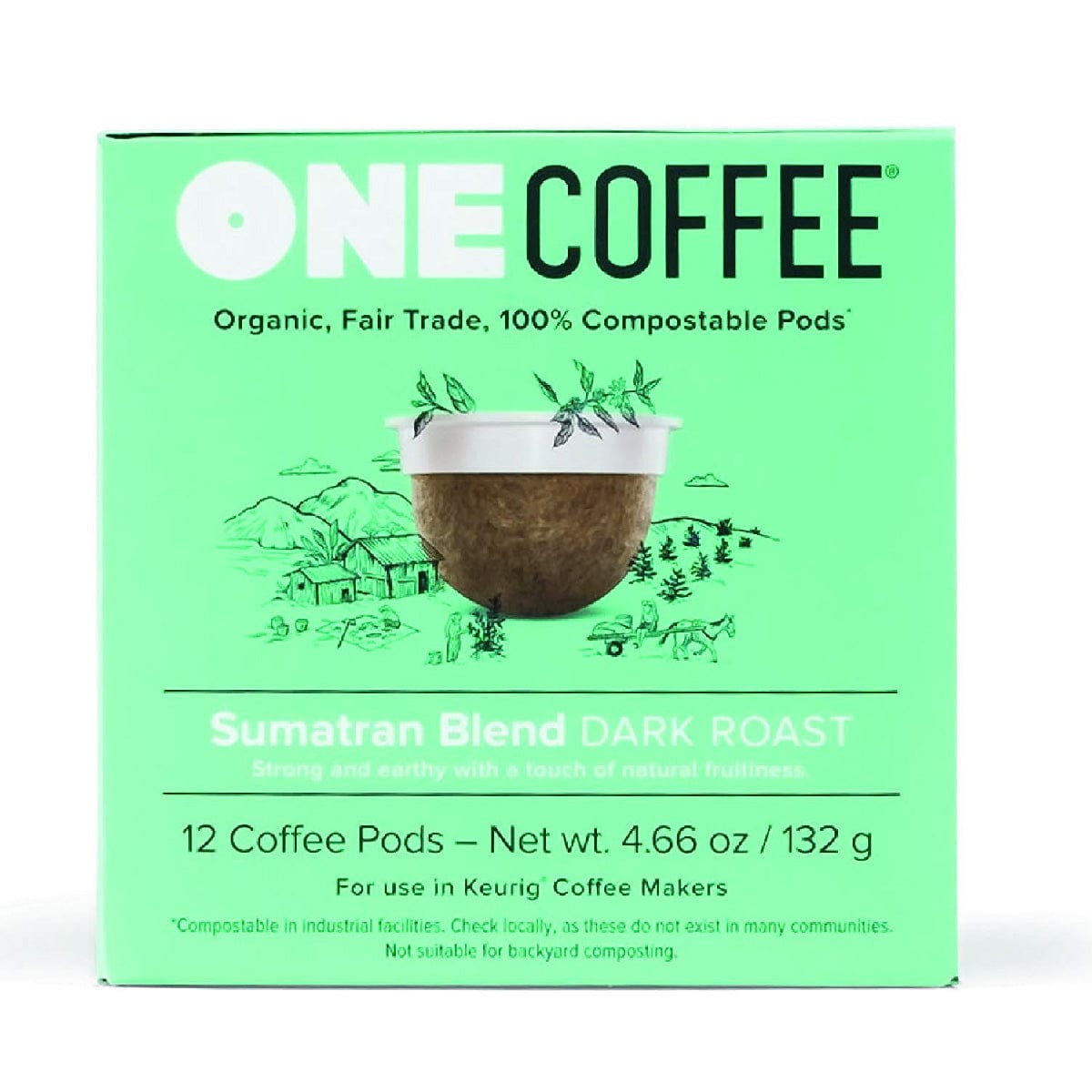 OneCoffee Sumatran Single-Serve Pods (Case of 72) K-Cups OneCoffee