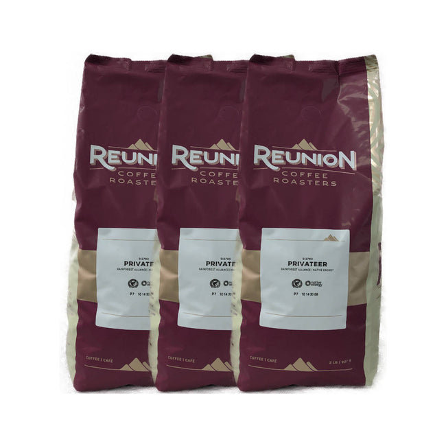Reunion Island Privateer Dark Whole Bean Coffee (2lb) (Pack of 3)