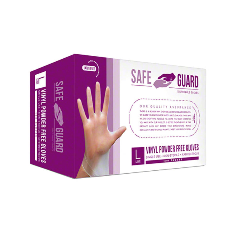 Safeguard Vinyl Disposable Gloves (Case of 1000) - Large