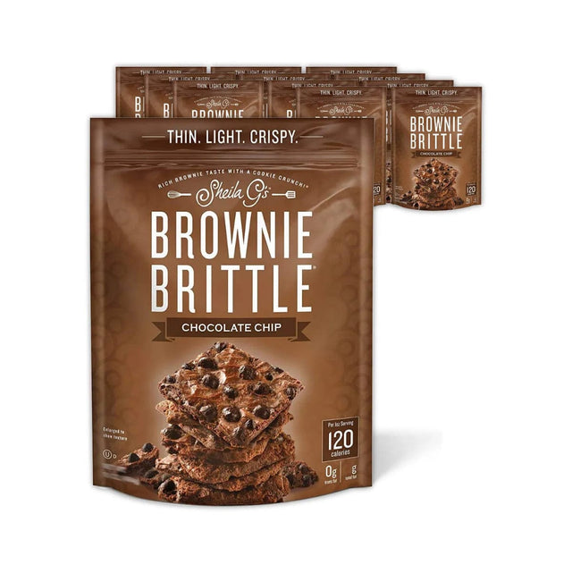 Sheila G's Chocolate Chip Brownie Brittle (Case of 12 Bags x 4oz) Snacks & Treats Sheila G's