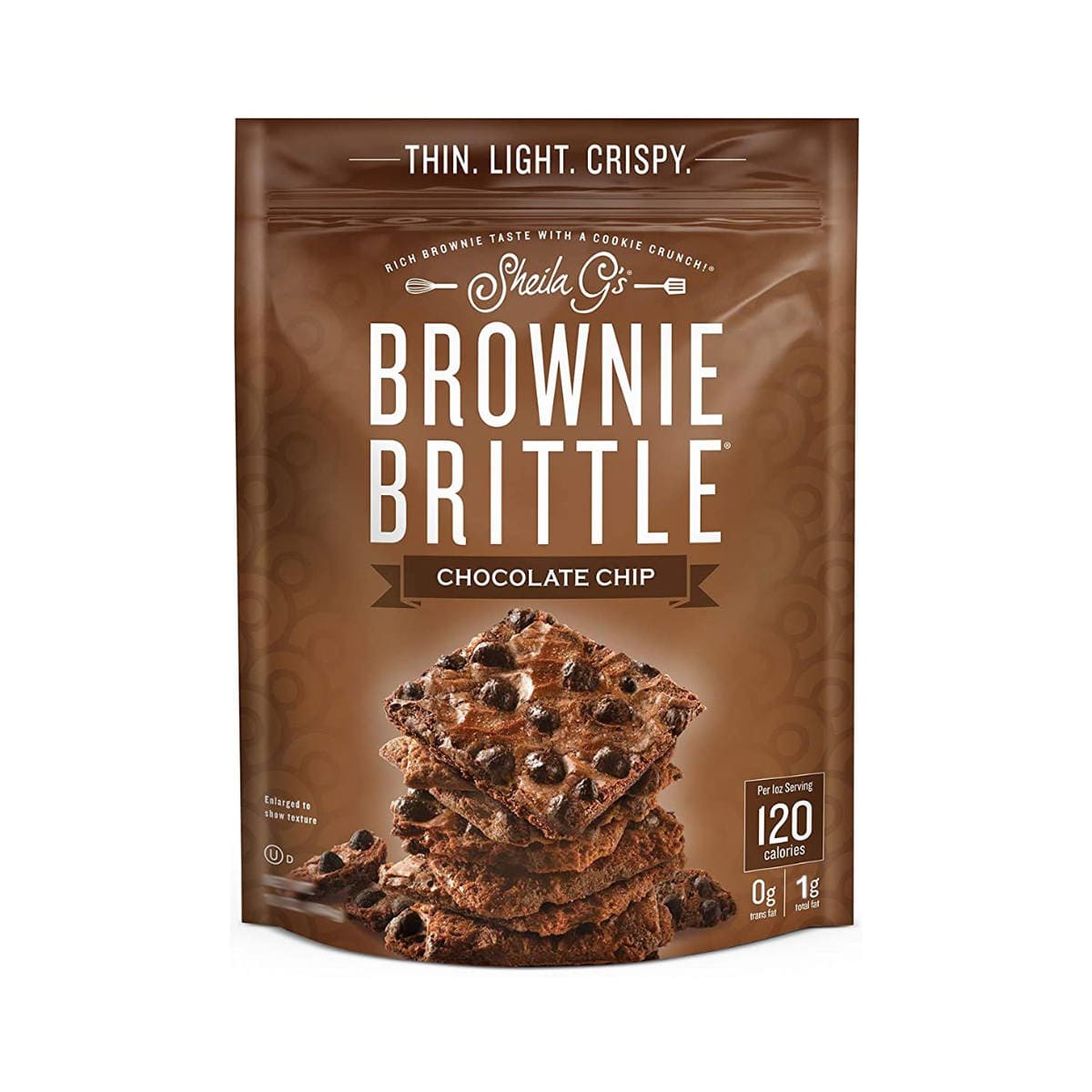 Sheila G's Chocolate Chip Brownie Brittle (Case of 12 Bags x 4oz) Snacks & Treats Sheila G's