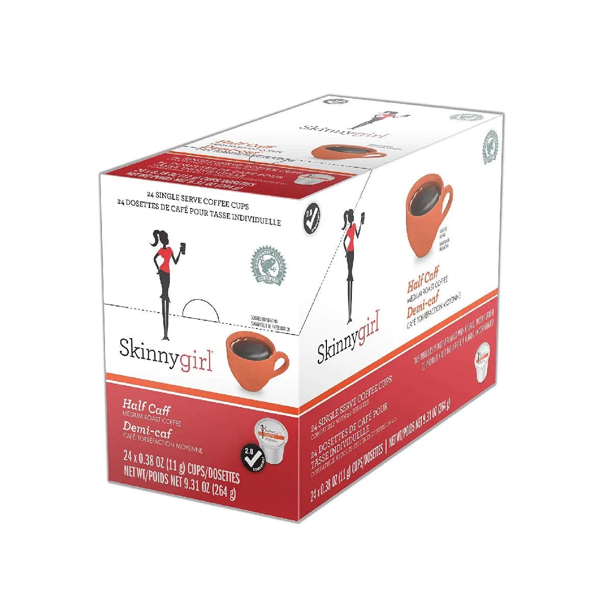 SkinnyGirl Half Caff Single Serve Coffee Pods (Box of 24) K-Cups Skinnygirl