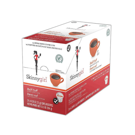 SkinnyGirl Half Caff Single Serve Coffee Pods (Box of 24) K-Cups Skinnygirl
