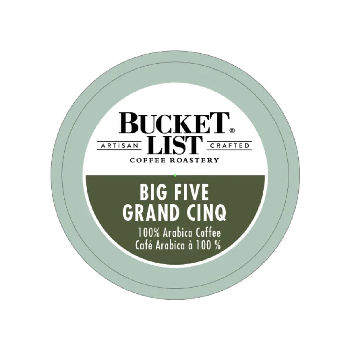 Bucket List Coffee Big Five Single Serve Pods (Box of 24) K-Cups Bucket List