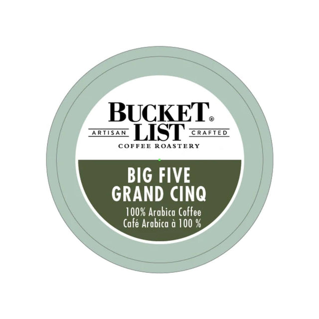 Bucket List Coffee Big Five Single Serve Pods (Box of 24) K-Cups Bucket List