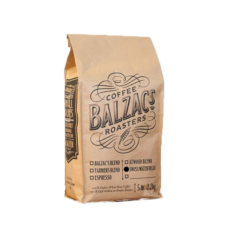 Balzac's Decaf Swiss Water Process Whole Bean Coffee (5 lb)