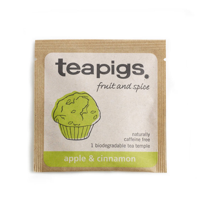 TeaPigs Apple & Cinnamon Loose Leaf Tea Sachets (Box of 15)