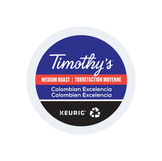 Timothy's Colombian Excelencia K-Cup® Recyclable Pods (Case of 96) K-Cups Timothy's