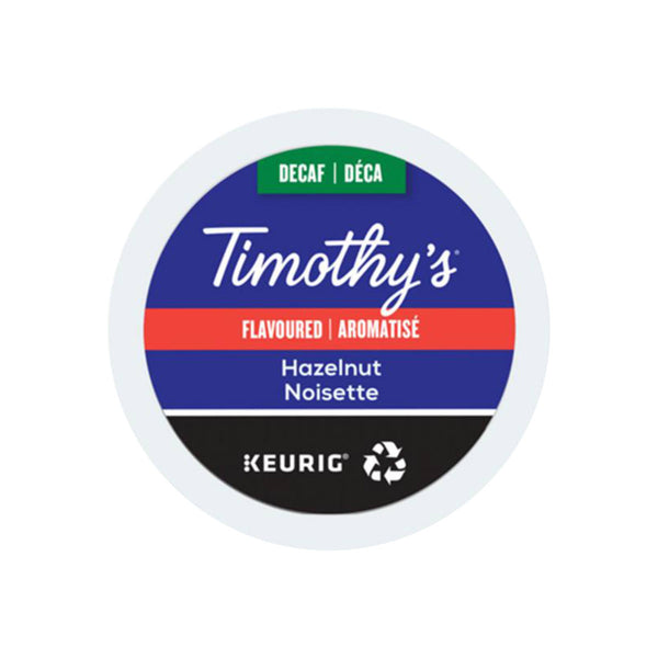 Timothy's Decaffeinated Hazelnut K-Cup® Recyclable Pods (Case of 96)