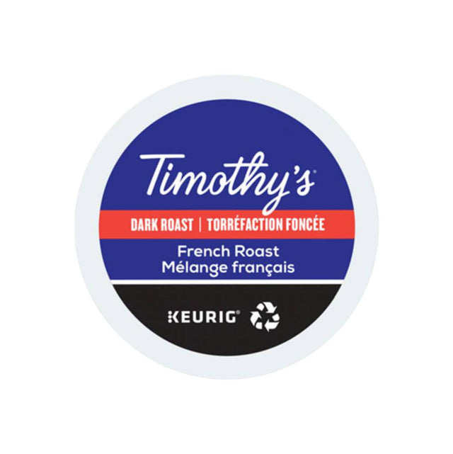 Timothy's French Roast K-Cup® Recyclable Pods (Box of 24) K-Cups Timothy's