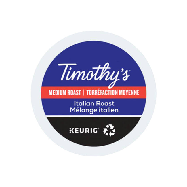 Timothy's Italian Roast K-Cup® Recyclable Pods (Box of 24)