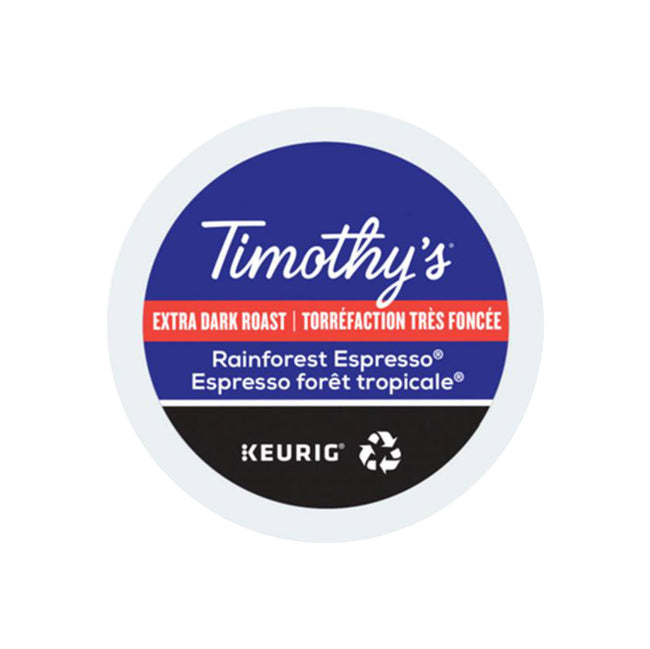 Timothy's Rainforest Espresso K-Cup® Recyclable Pods (Case of 96)