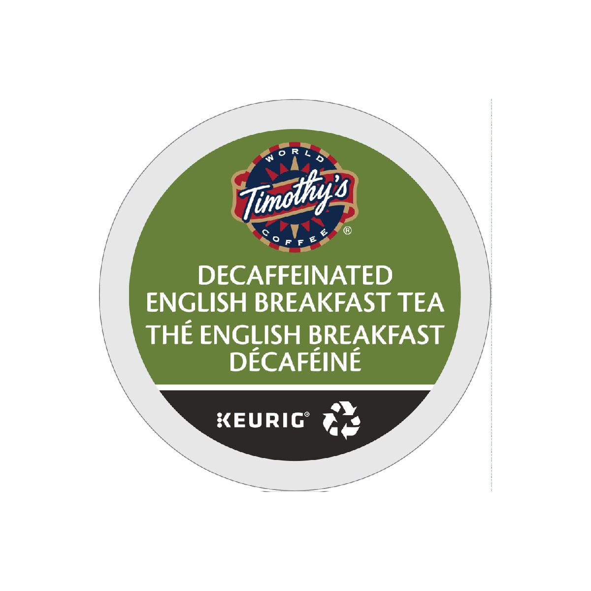 Timothy's Decaffeinated English Breakfast Tea K-Cup® Recyclable Pods (Box of 24) K-Cups Timothy's