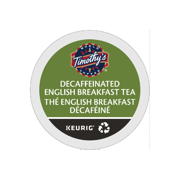 Timothy's Decaffeinated English Breakfast Tea K-Cup® Recyclable Pods (Case of 96)