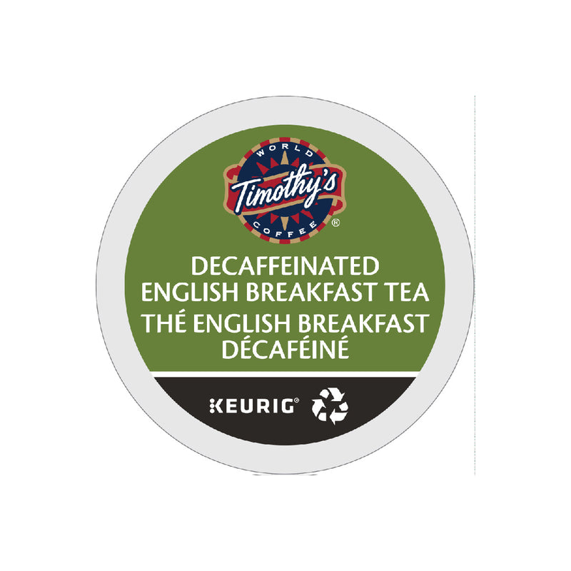 Timothy's Decaffeinated English Breakfast Tea K-Cup® Recyclable Pods (Box of 24)
