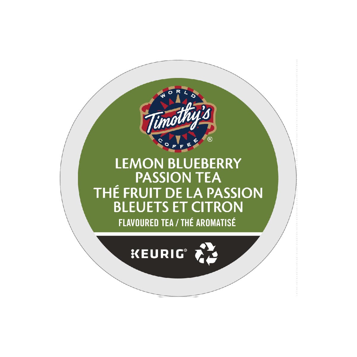 Timothy's Lemon Blueberry Passion Tea K-Cup® Recyclable Pods (Box of 24) K-Cups Timothy's