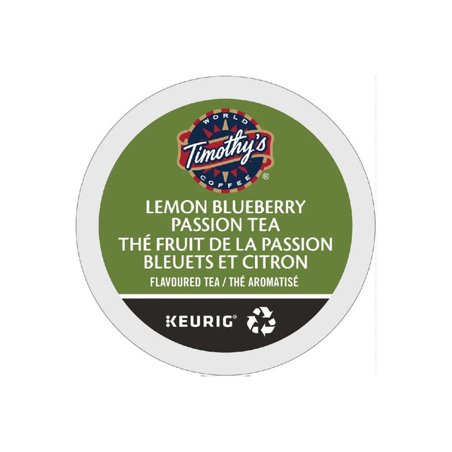 Timothy's Lemon Blueberry Passion Tea K-Cup® Recyclable Pods (Case of 96) K-Cups Timothy's