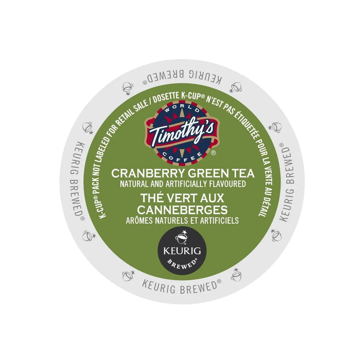 Timothy's Cranberry Green Tea K-Cup® Recyclable Pods (Case of 96) K-Cups Timothy's