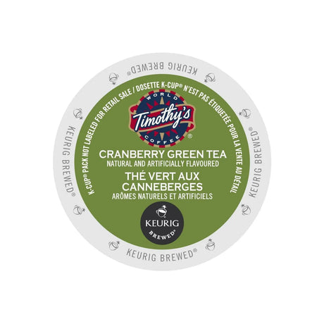Timothy's Cranberry Green Tea K-Cup® Recyclable Pods (Case of 96) K-Cups Timothy's