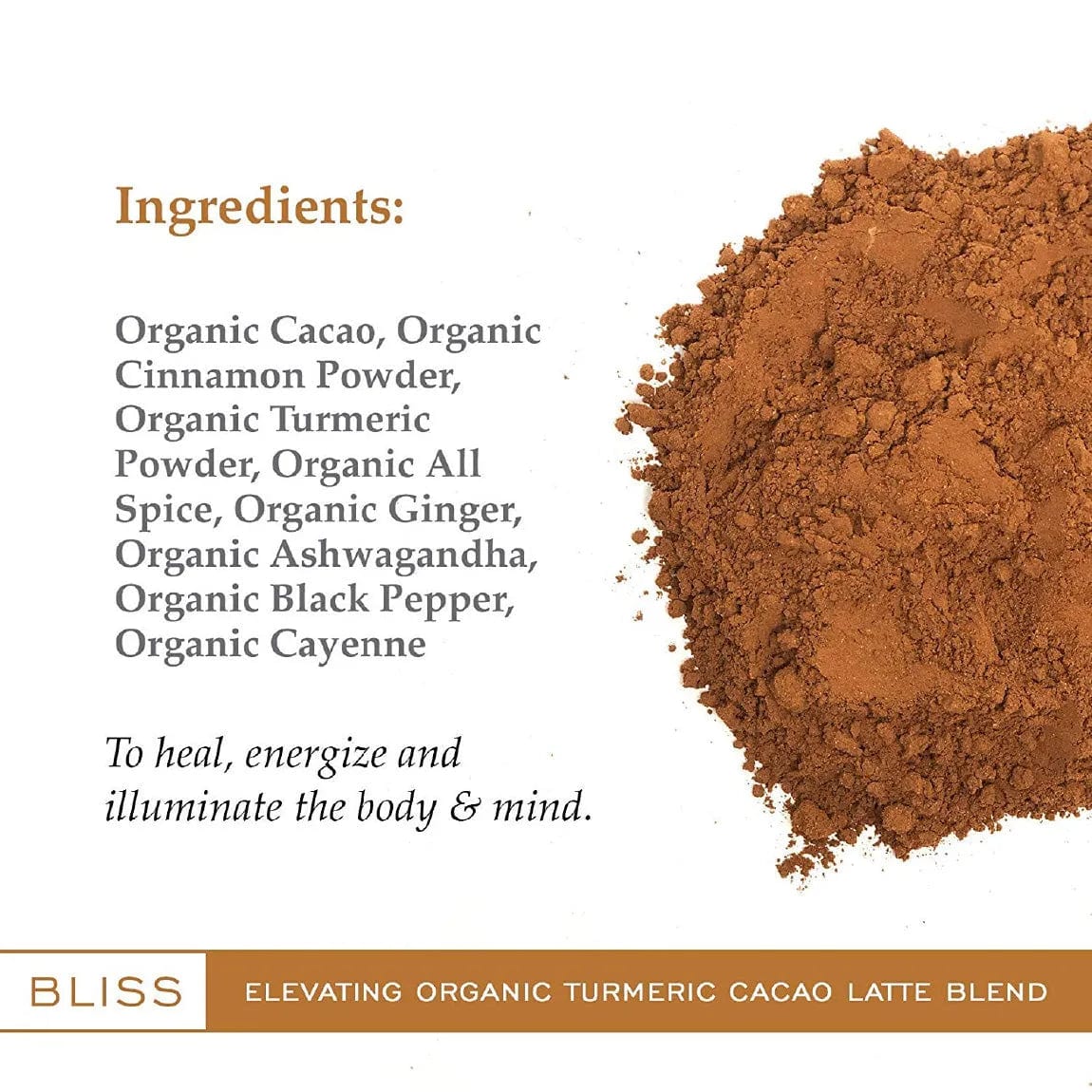 Turmeric Latte Joy Golden Milk With Cacao Blend (Powder - 100g / 3.5oz) Loose Leaf Tea Turmeric Teas