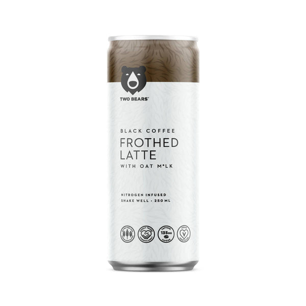Two Bears Frothed Black Oat Milk Latte (Case of 6 Cold Brew Coffee Cans)