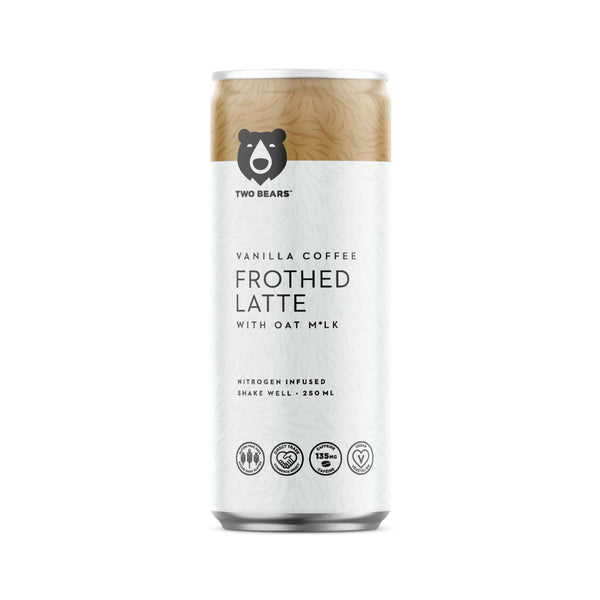 Two Bears Frothed Vanilla Oat Milk Latte (Case of 6 Cold Brew Coffee Cans)