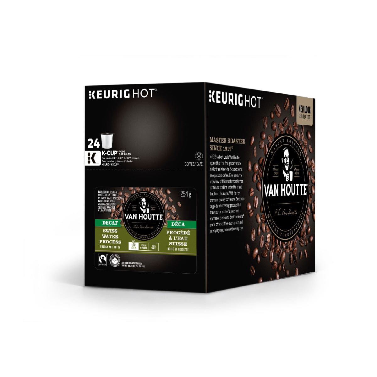 Van Houtte Decaf. Fair Trade Swiss Water Organic K-Cup® Recyclable Pods (Box of 24) K-Cups Van Houtte
