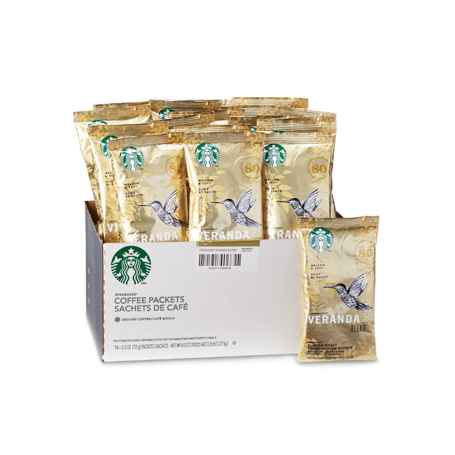 Starbucks Veranda Blend Ground Coffee Packets (Box of 18 X 2.5oz)